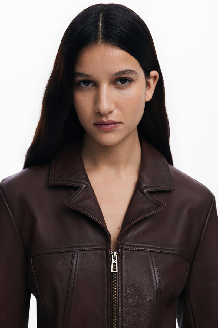 Giacca biker in pelle con peplum | Desigual