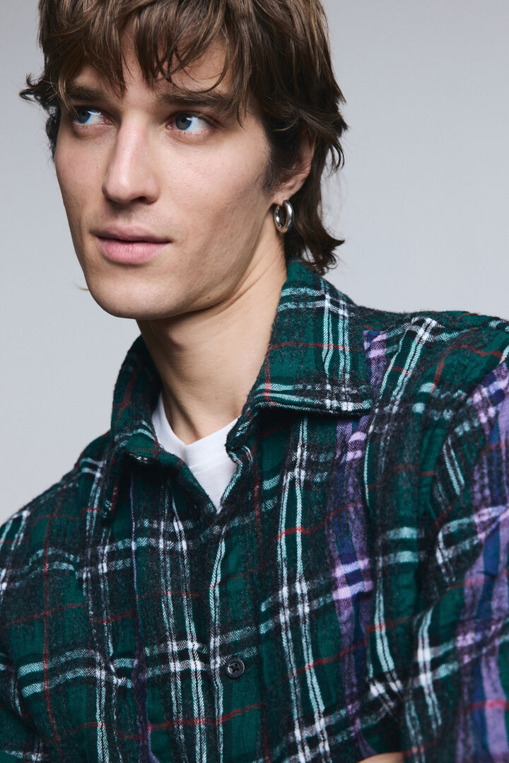 Overhemd met lange mouwen en ruitpatroon met rits | Desigual