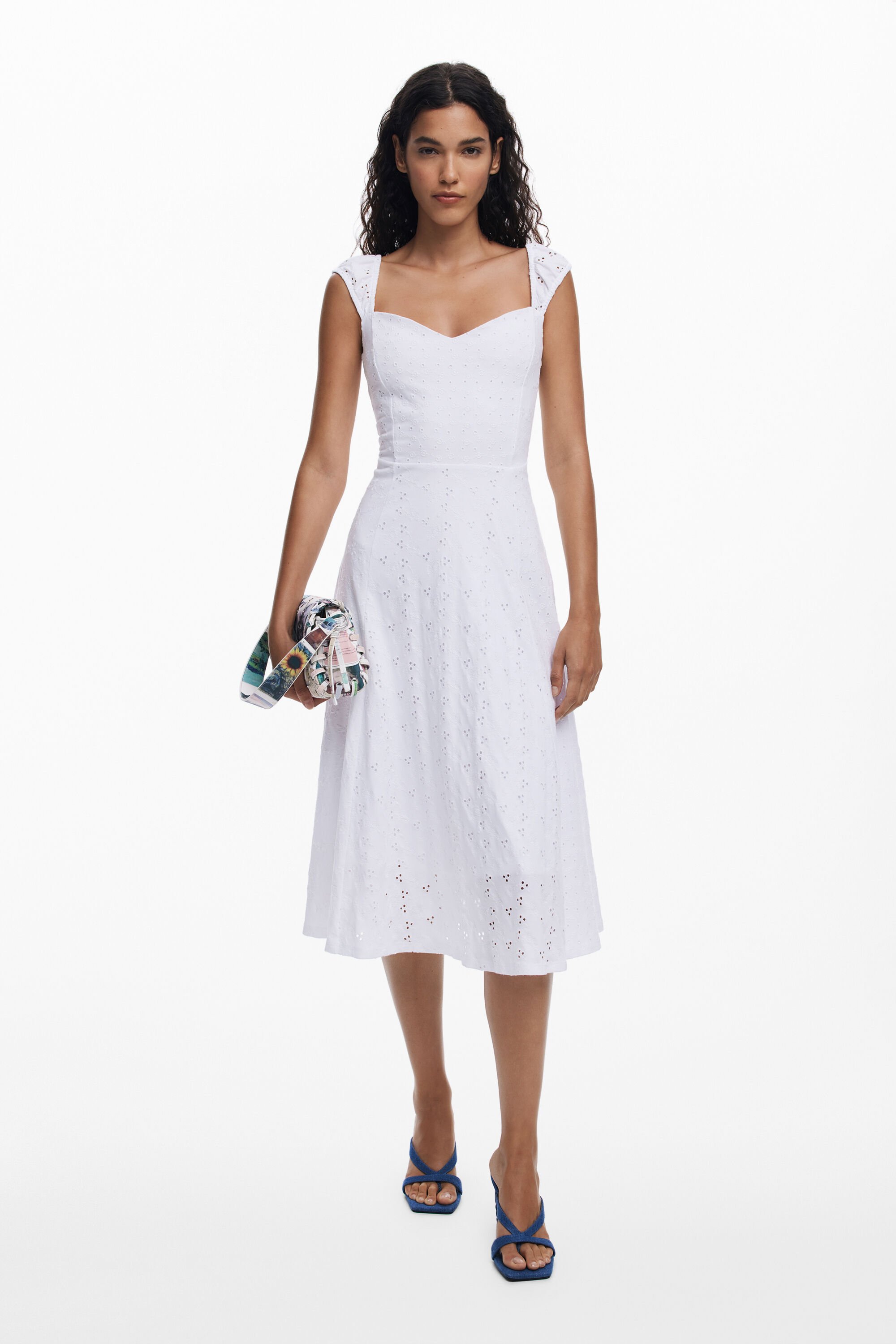 Robe midi brodée - Desigual - Modalova