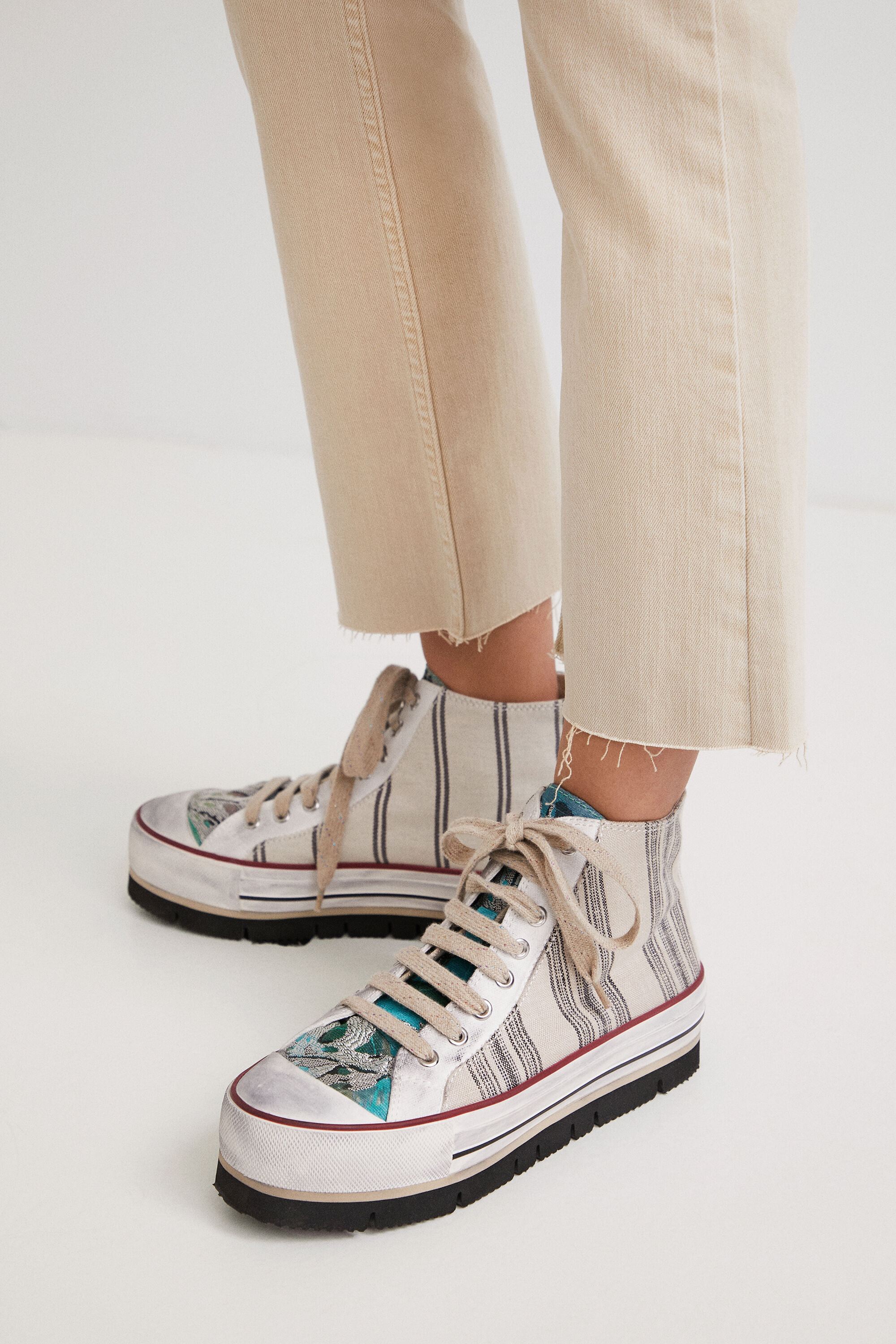 Striped high top platform sneakers Desigual