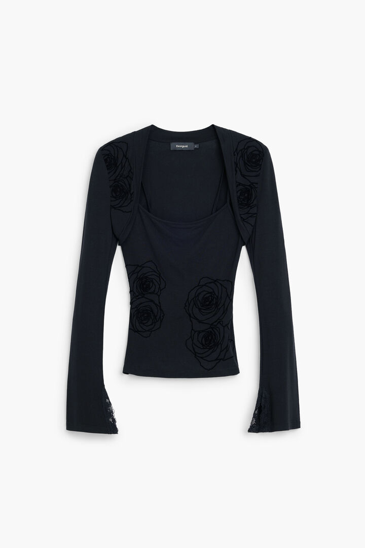 2-in-1 T-shirt with flocked details