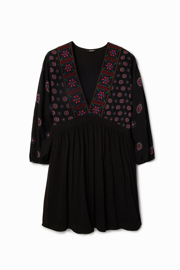 Vestit curt estampat ètnic | Desigual