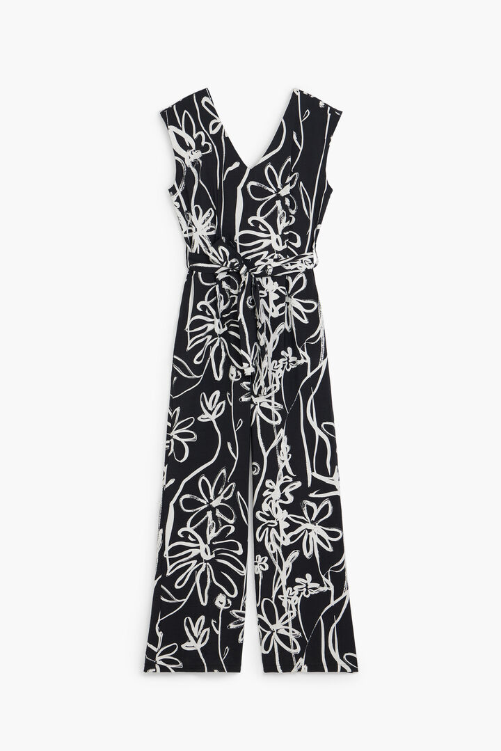 Long jumpsuit with illustrated flowers | Desigual