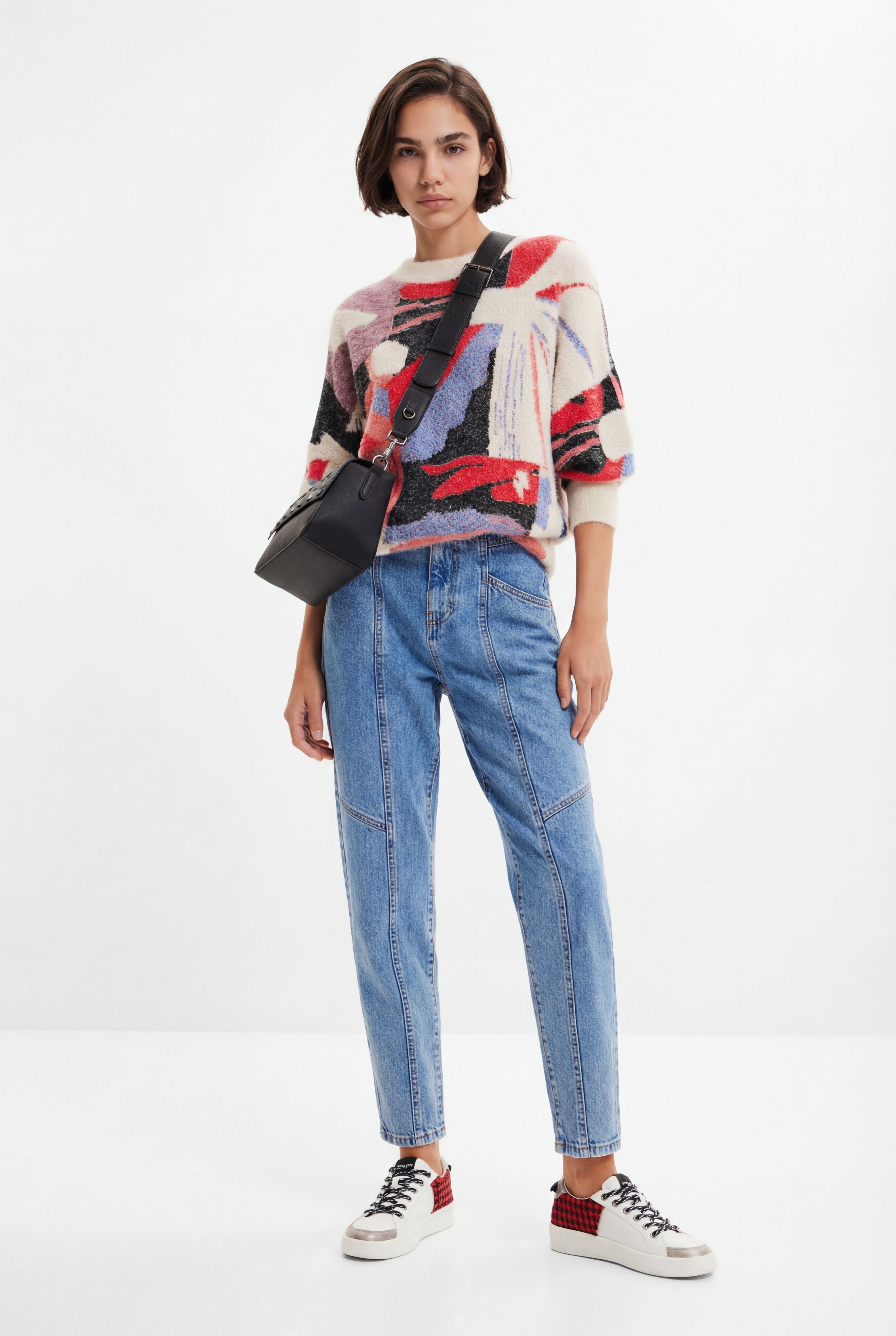 Desigual, Mom-Jeans Nähte, Baumwolle, Blau, 34