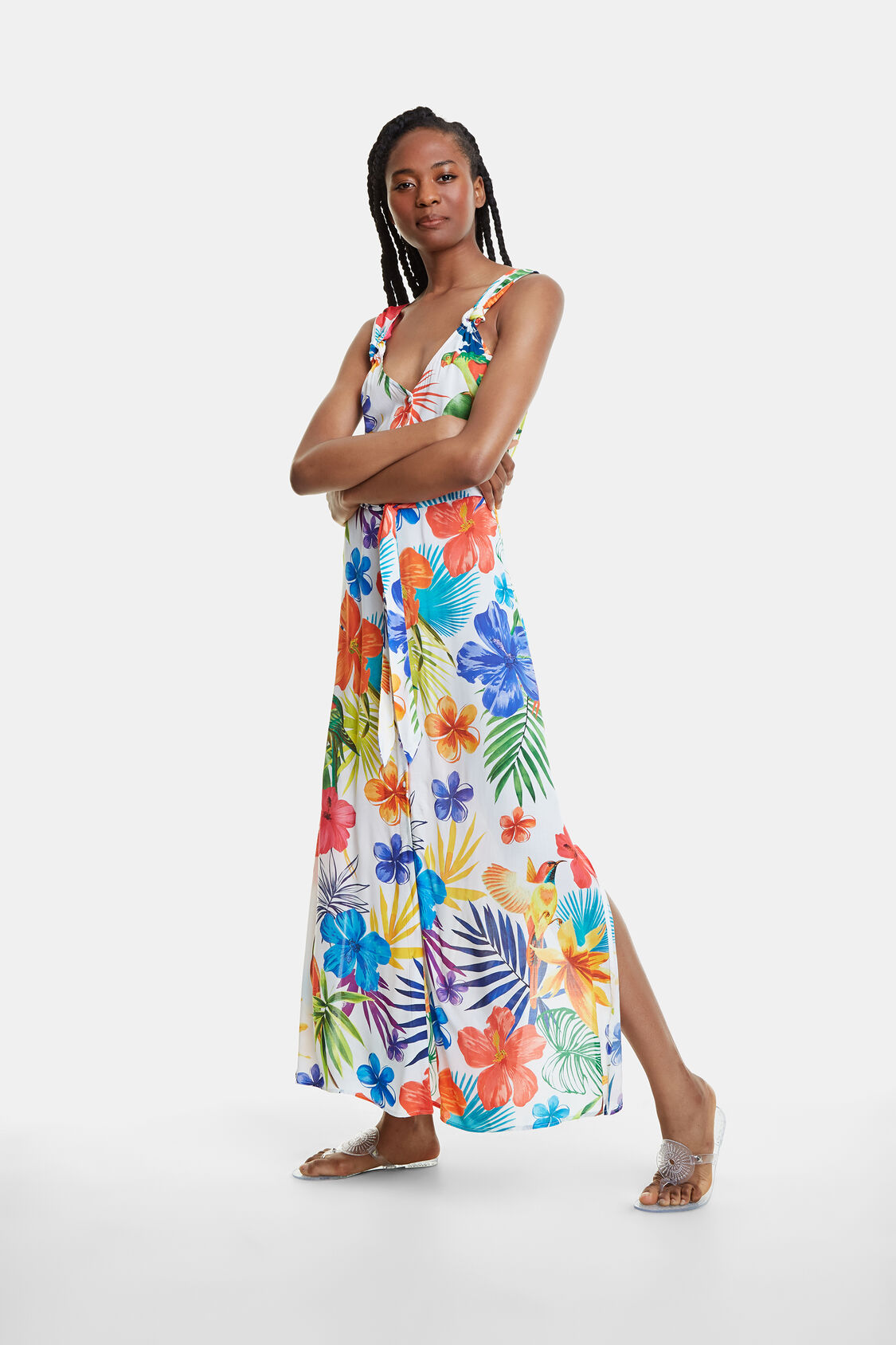 Robe De Plage Longue Et Florale Desigual Com