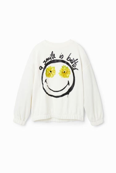 Sweatshirt met bloemen en Smiley® | Desigual