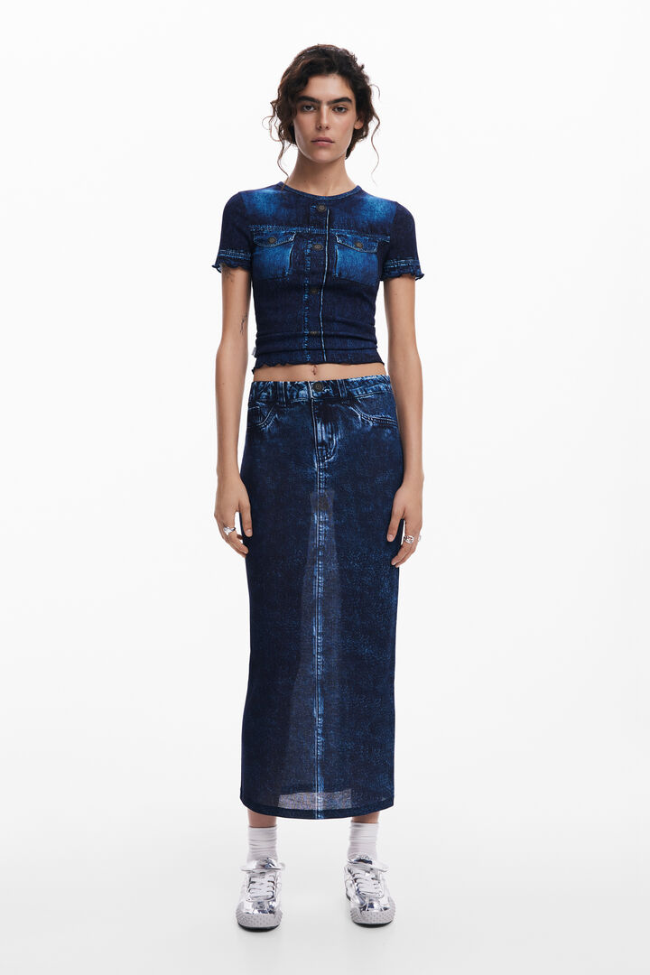 Jupe effet denim