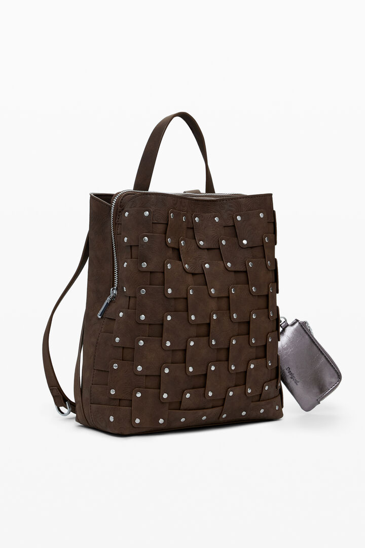 Mochila parches efecto piel mediana | Desigual