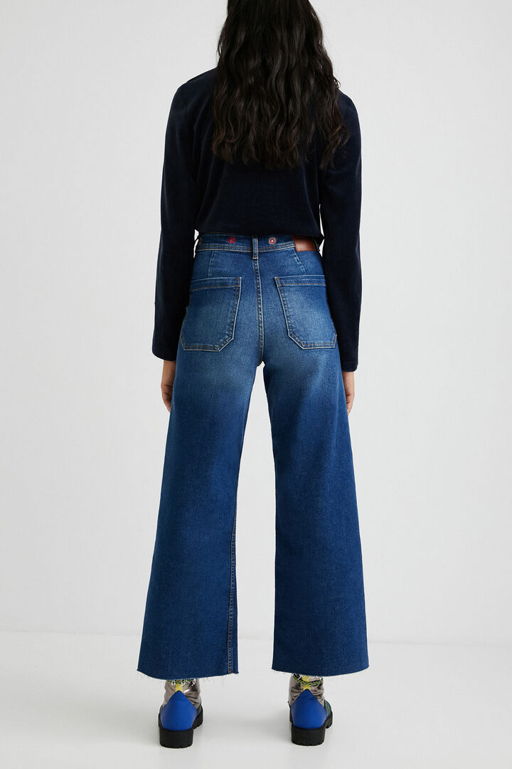Wide leg ankle grazer jeans | Desigual