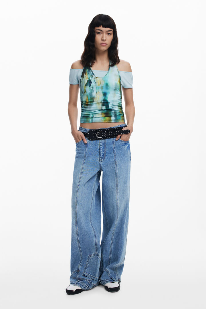 T-shirt with detachable short sleeves | Desigual
