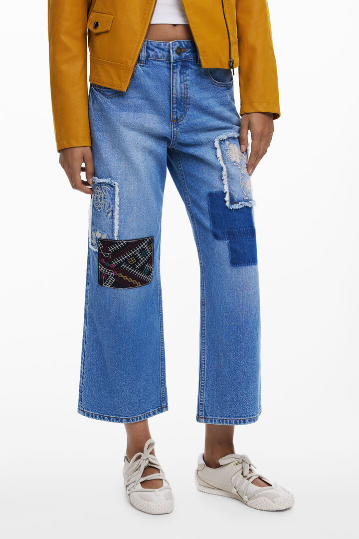 Vaquero cropped parches | Desigual