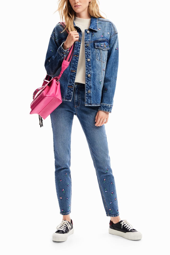 Jeans skinny push-up fiori | Desigual