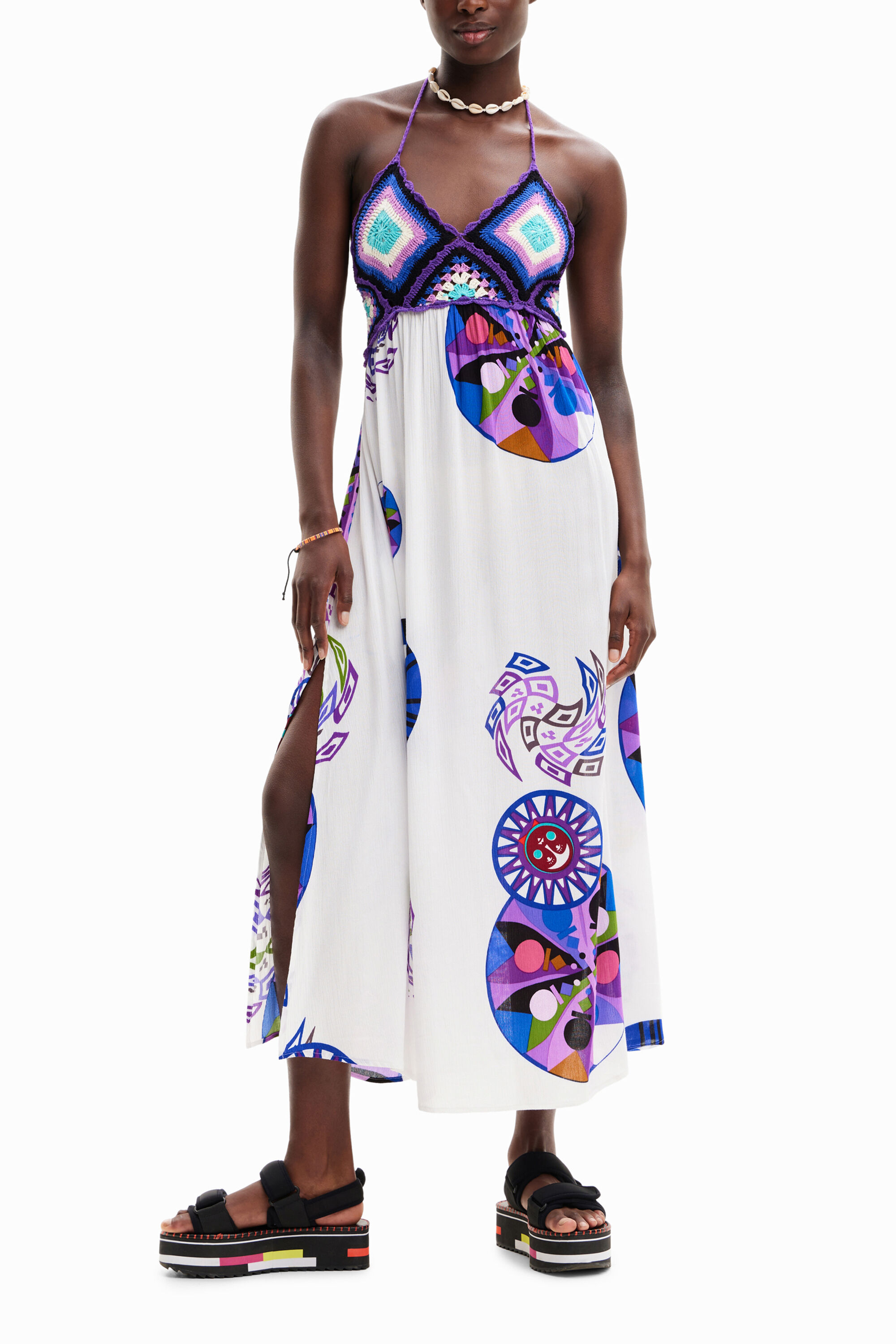Robe longue crochet M. Christian Lacroix