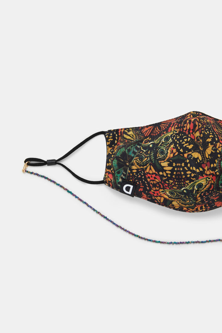 Mascarilla mariposas + cadenita + funda | Desigual