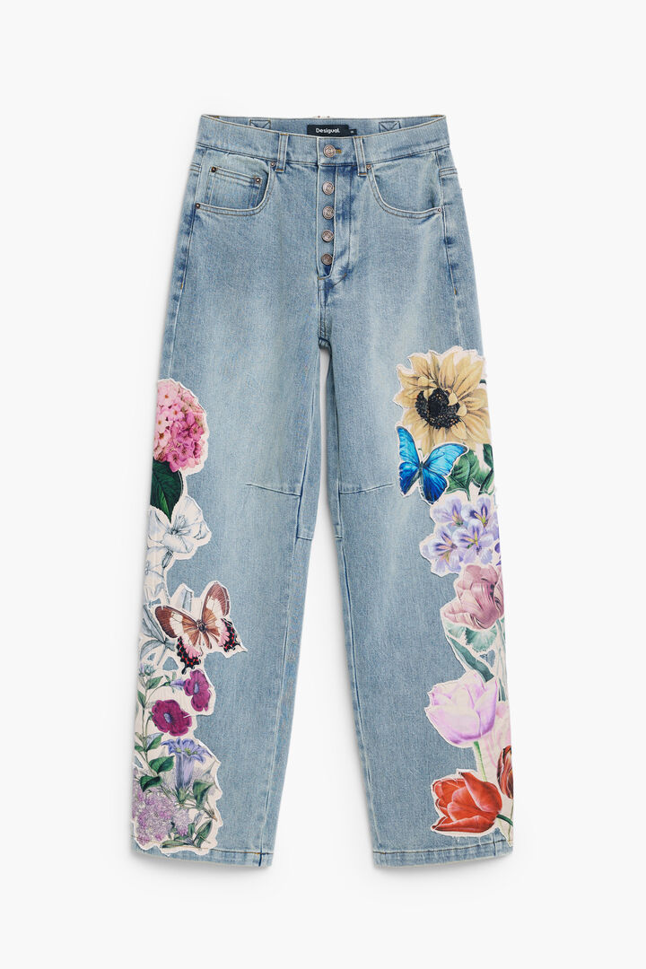 Jeans met bloemenprint