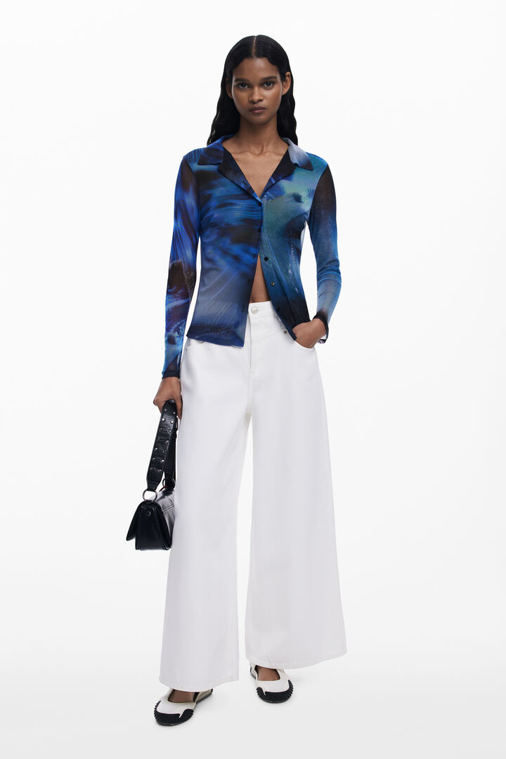 Maglietta abbottonata in tulle | Desigual