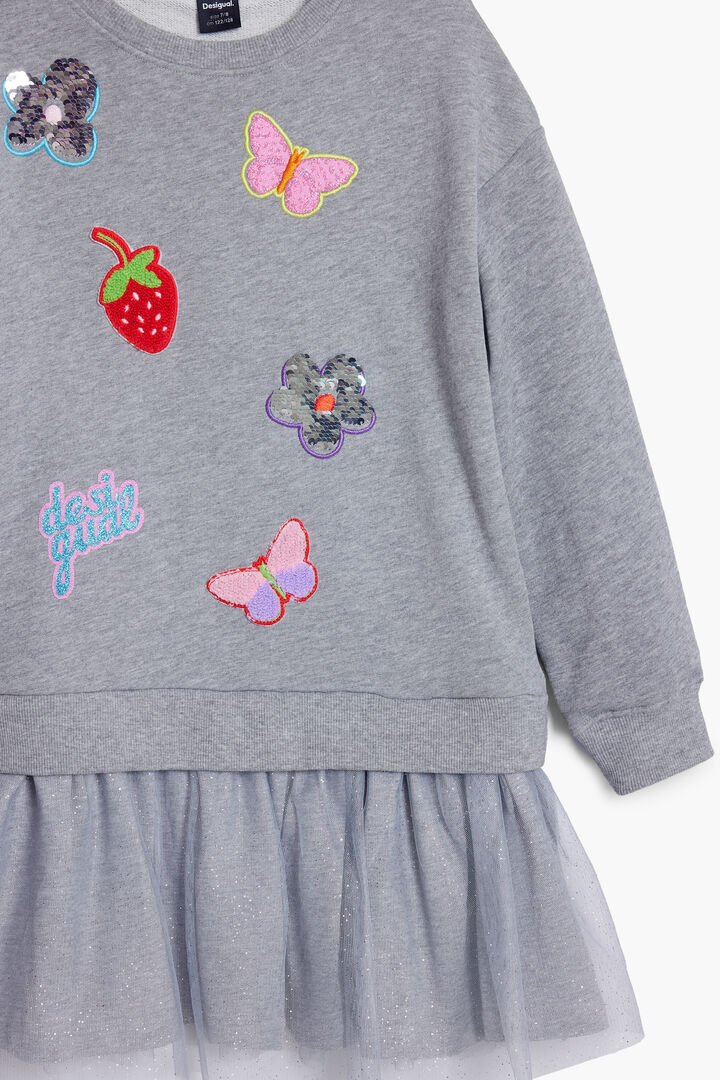 Vestido falda tul figuras | Desigual