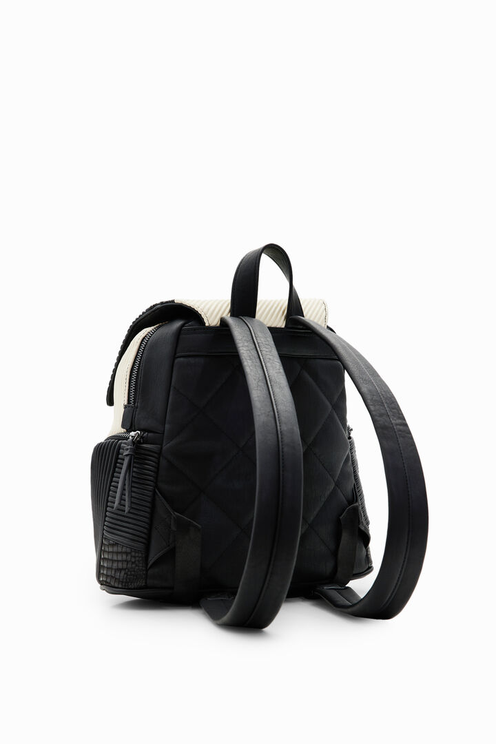 Midsize textured patchwork backpack | Desigual