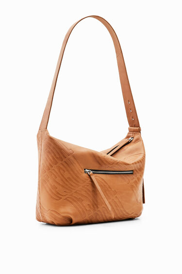 Grap Reden Pijnstiller Grote leren tas met logo's voor dames | Desigual.com