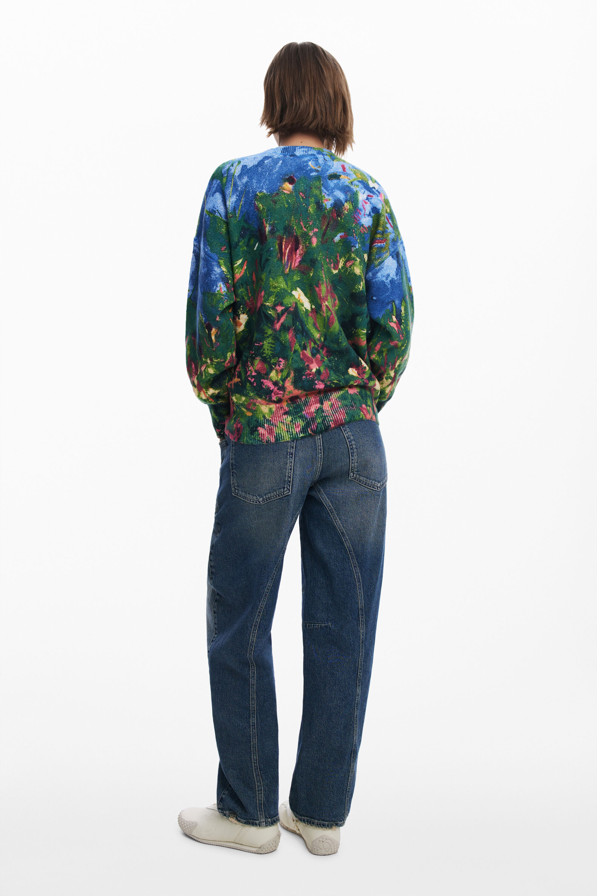 Desigual Thick Orchid Sweater In Material Finishes