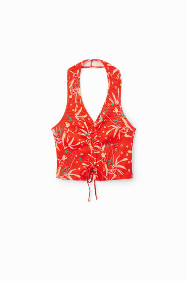 Korte aangerimpelde top | Desigual