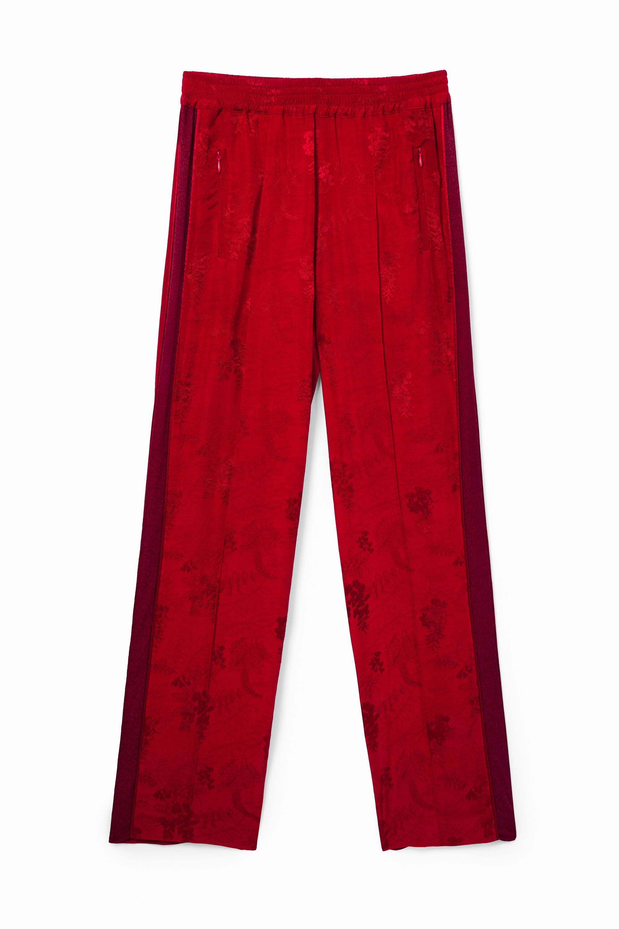 Jacquard sport trousers - RED - M