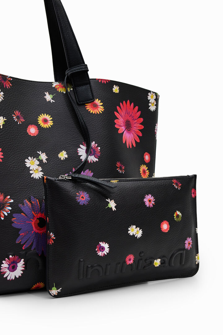 Extra-large reversible floral shopper bag | Desigual