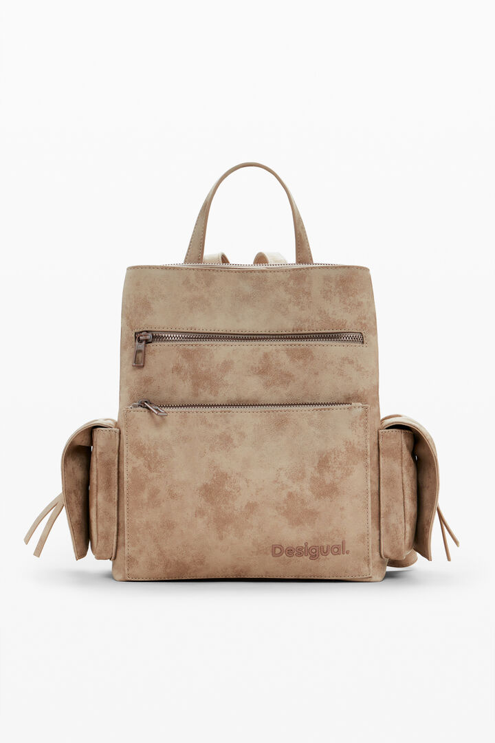 Medium faux leather effect backpack | Desigual
