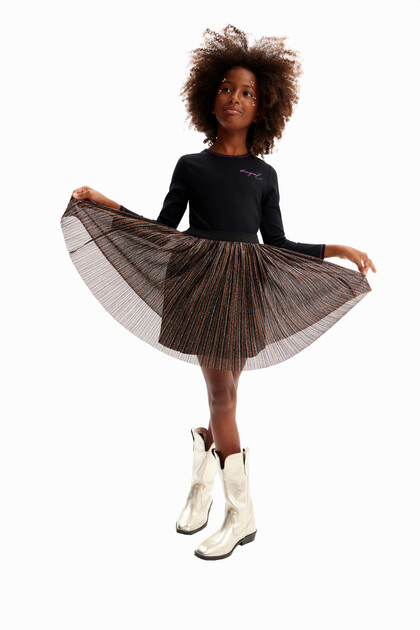 Lurex skirt dress