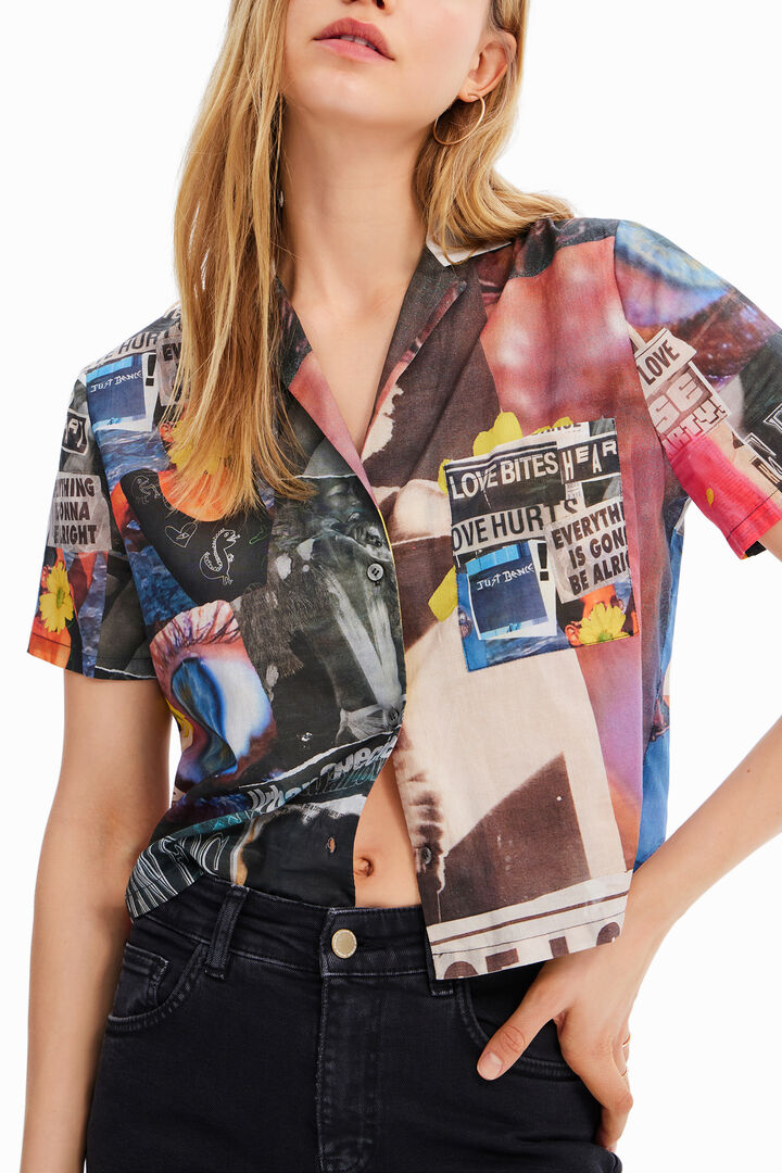 Short newspaper resort shirt | Desigual