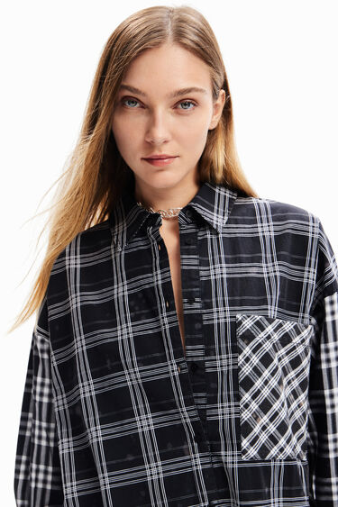 Camisa oversize patch cuadros | Desigual