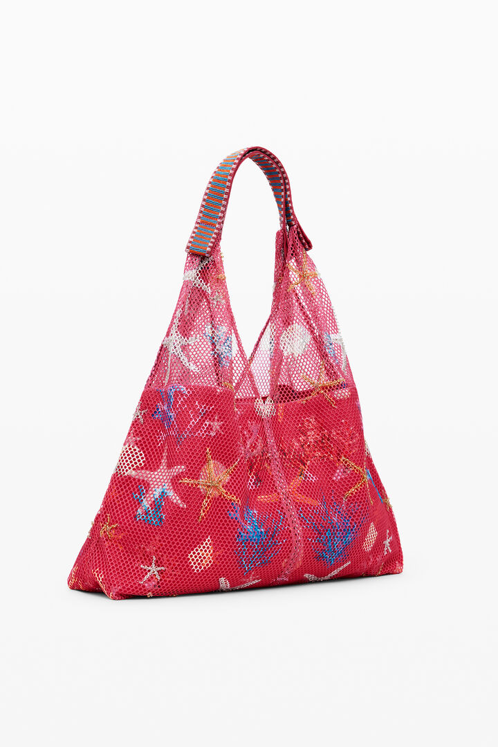 Medium star texture tote bag | Desigual