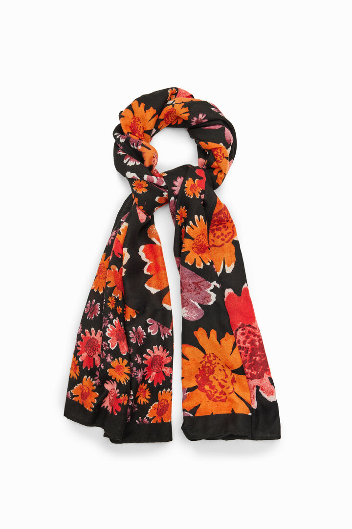 Foulard rectangulaire fleurs