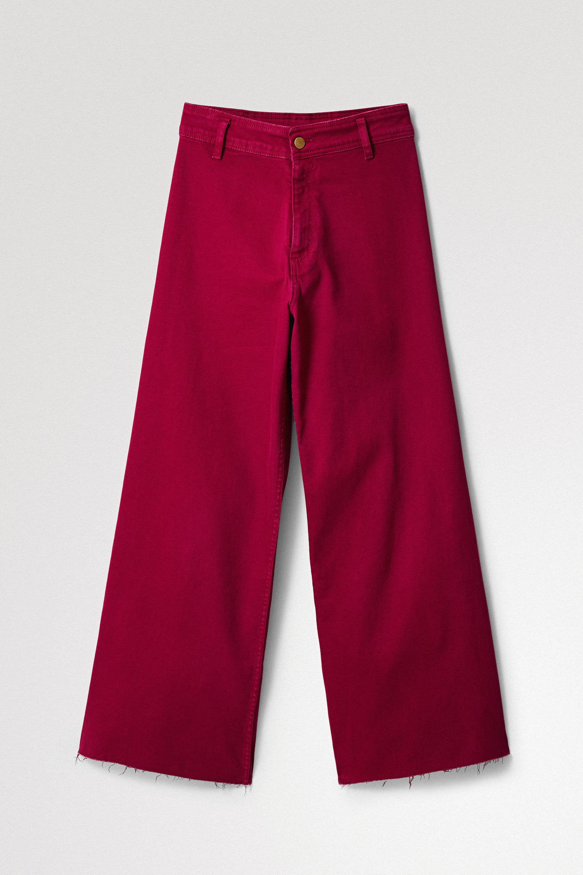 Desigual Cropped Culotte Jeans In Red
