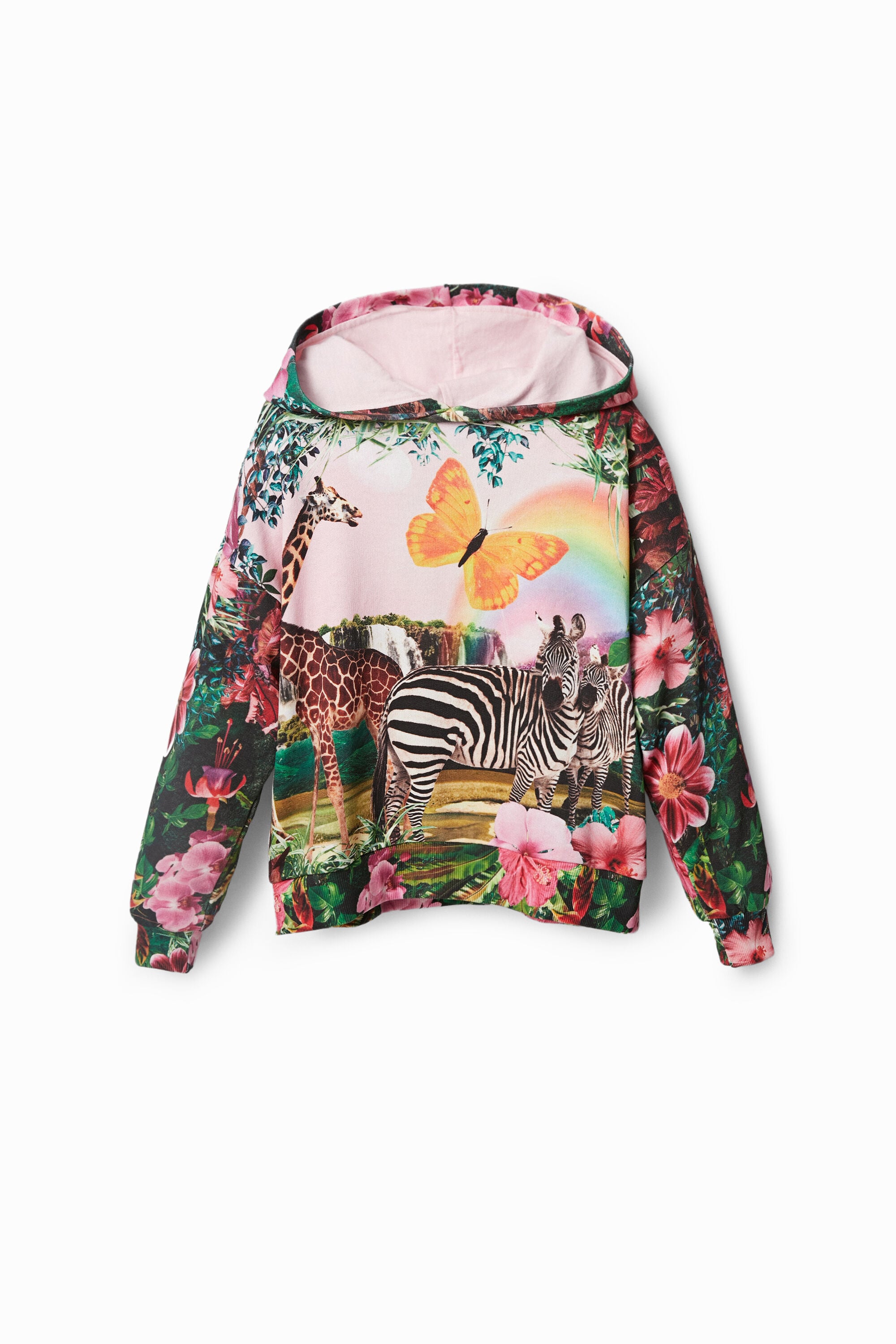 Desigual, Tropischer Sweater, Baumwolle, Rot, M