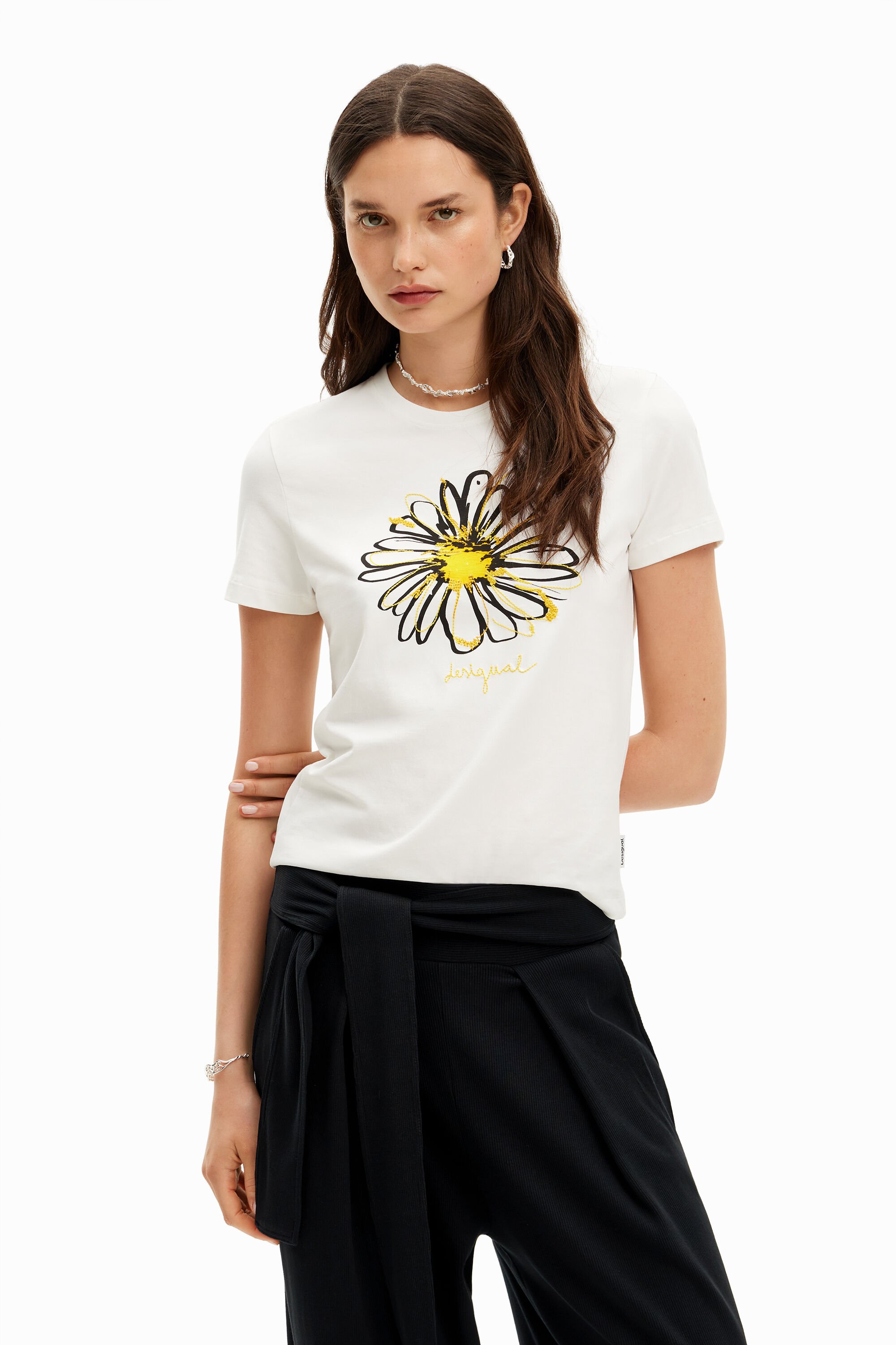 Camiseta ilustracion margarita de mujer Desigual