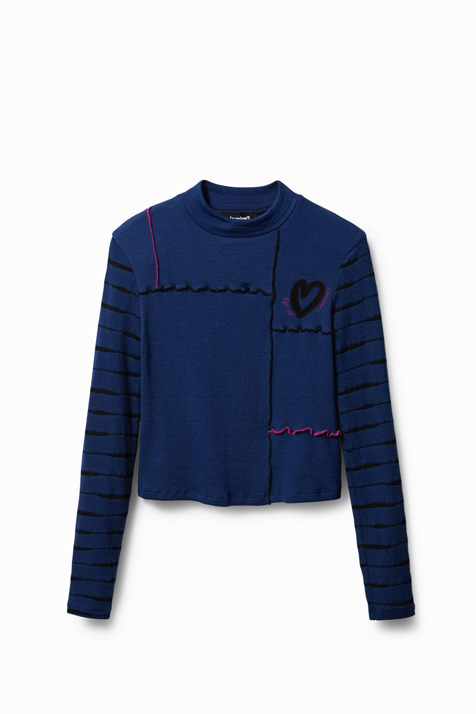 Arty ribbed flounce T-shirt