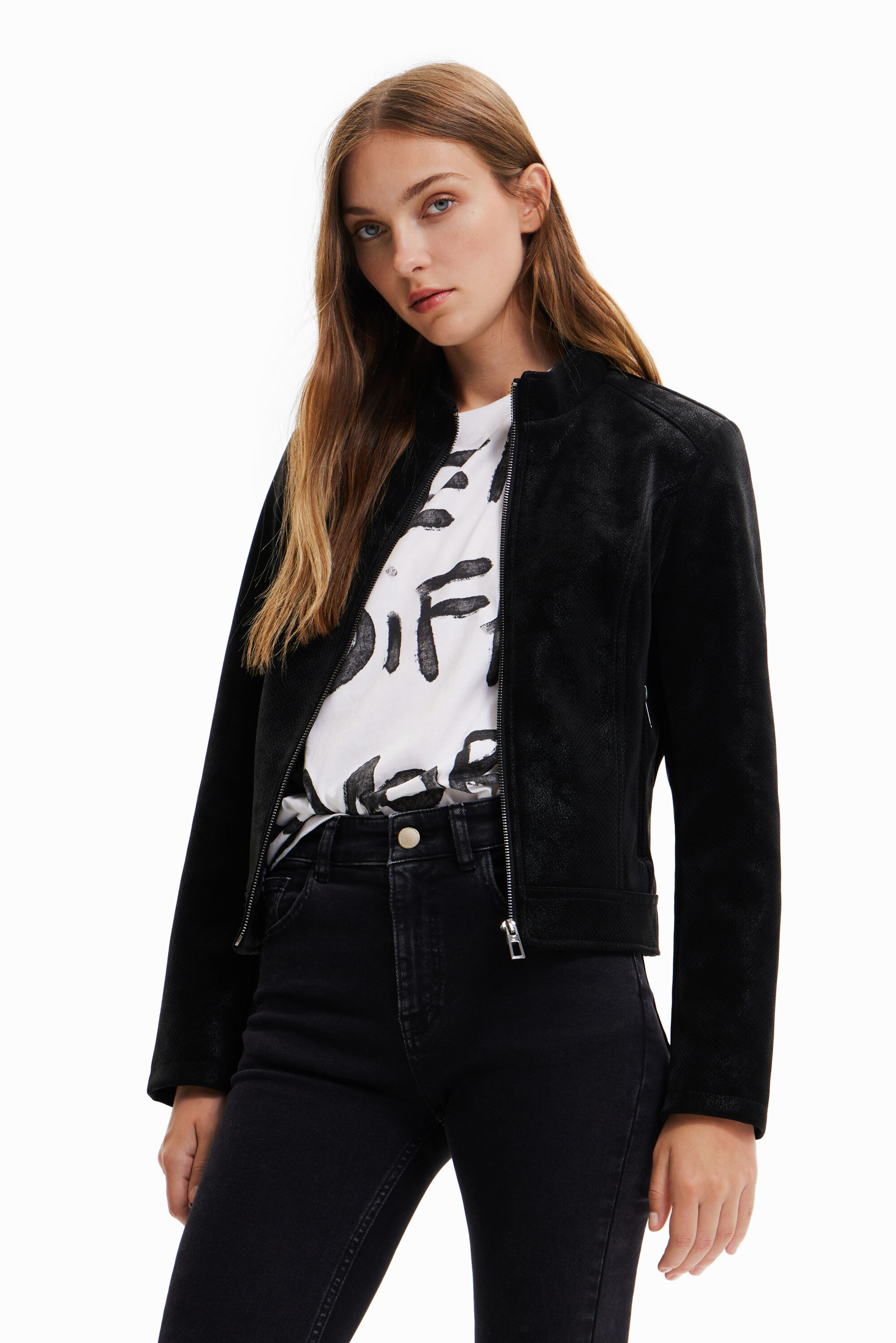 Desigual black jacket best sale