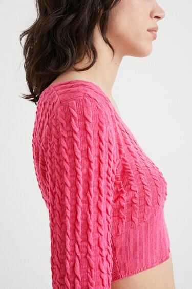 Cropped knit cardigan | Desigual