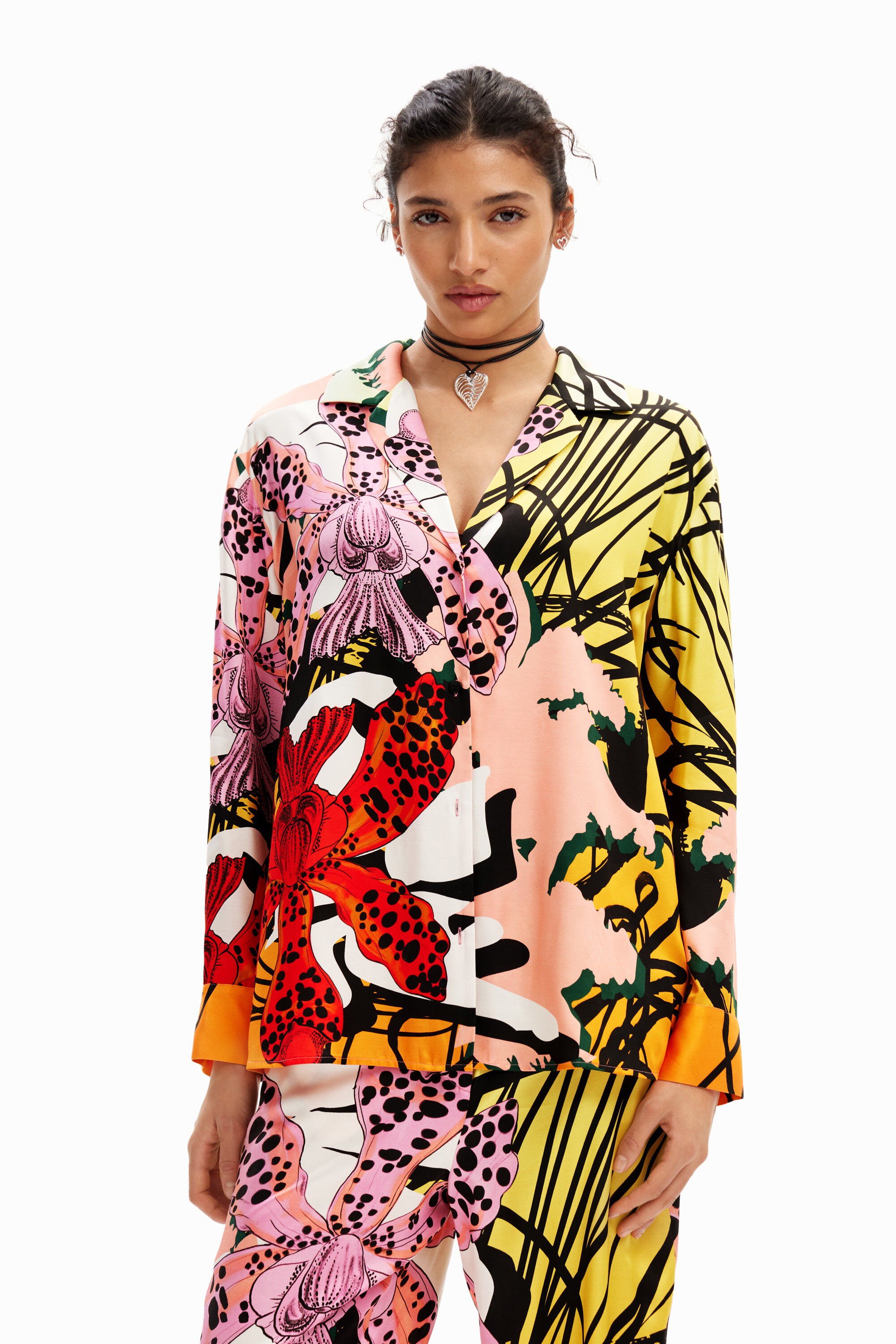Desigual M. Christian Lacroix Orchid Shirt In Material Finishes