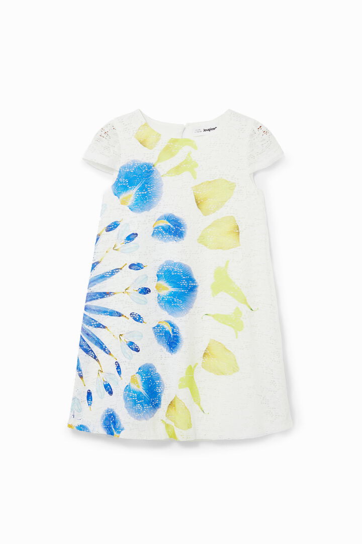 Kurzes Kleid Schweizer Lochstickerei Aufdruck | Desigual