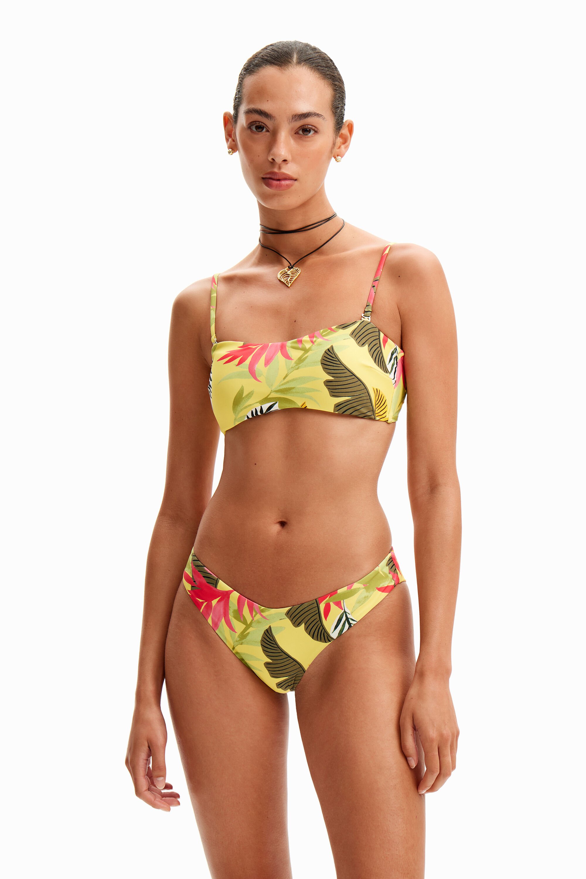 Desigual Tropical bandeau bikini