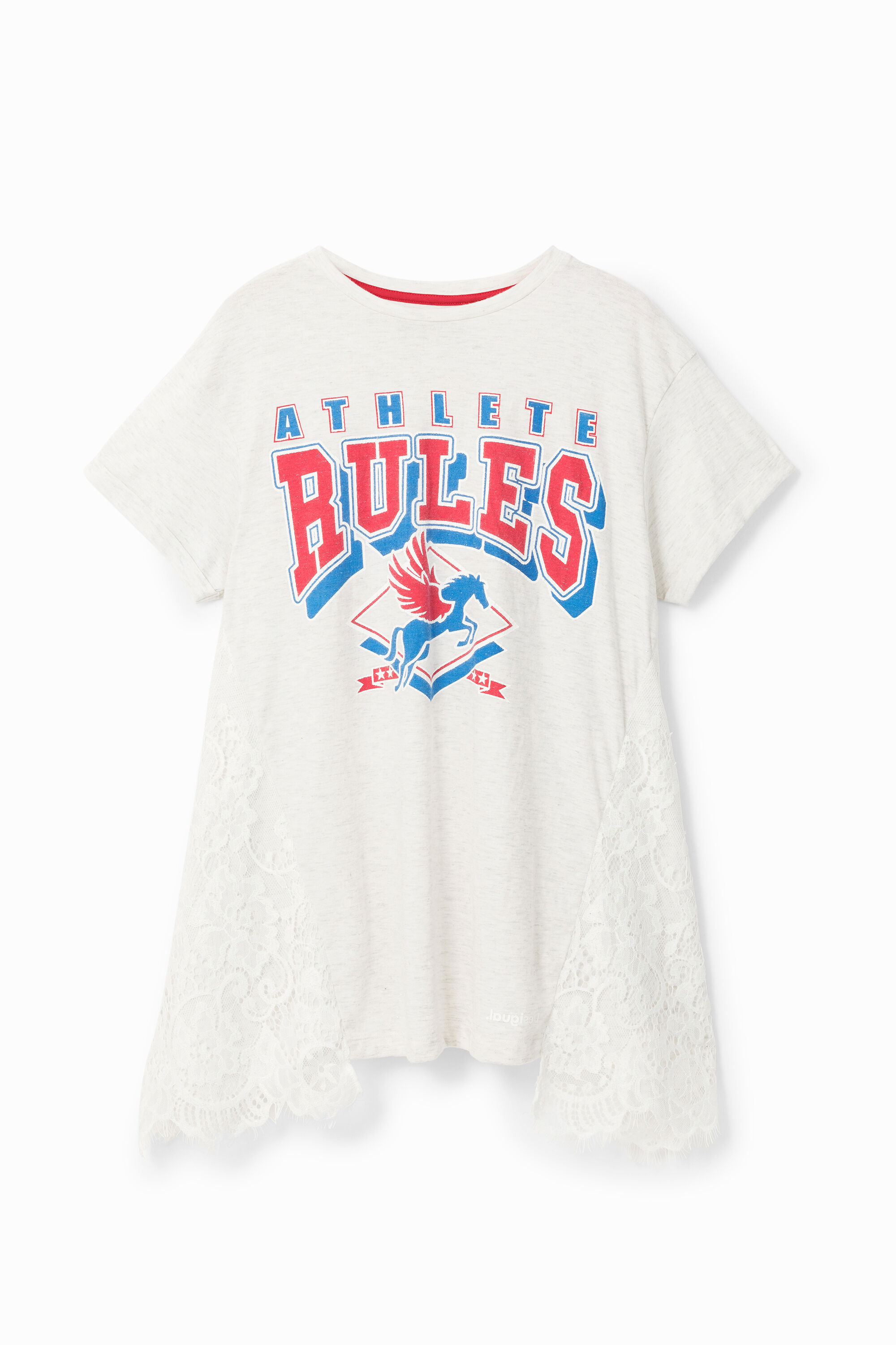 T-Shirt-Kleid mit seitlicher Spitze