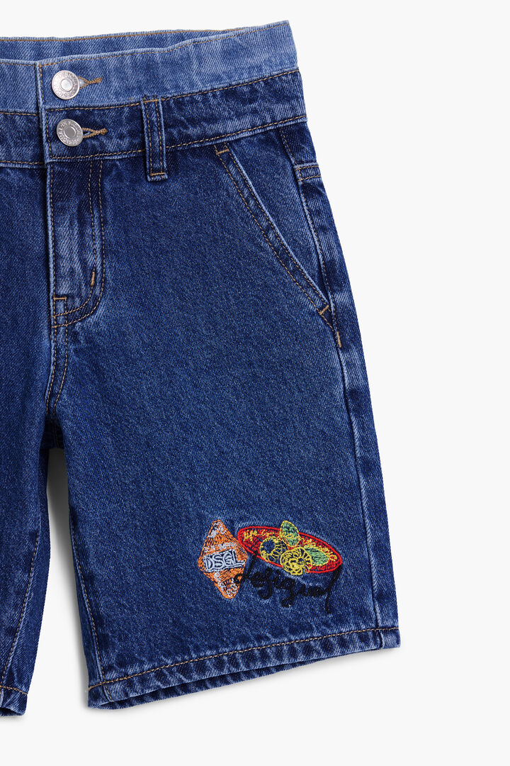 Embroidered denim Bermuda shorts | Desigual