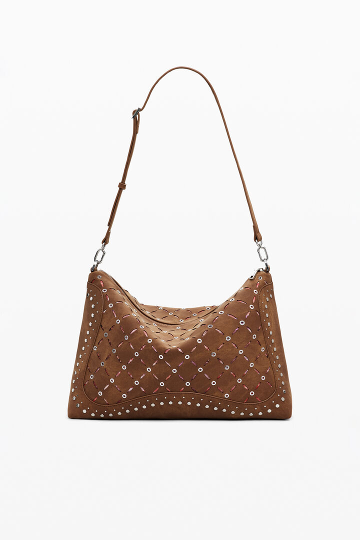 Bolsa média com efeito de pele perfurada | Desigual