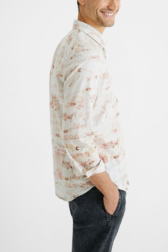 Printed cotton poplin shirt | Desigual