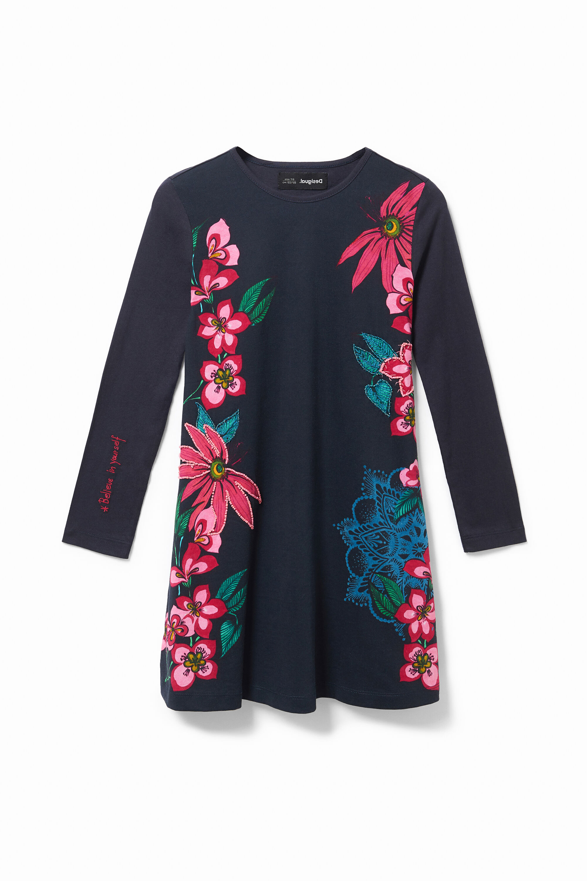 T-Shirt-Kleid mit Stickerei