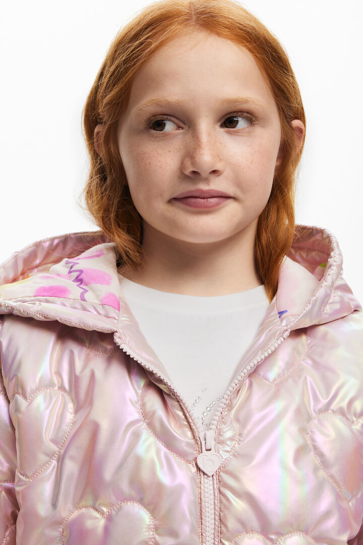 Metallic quilted coat | Desigual