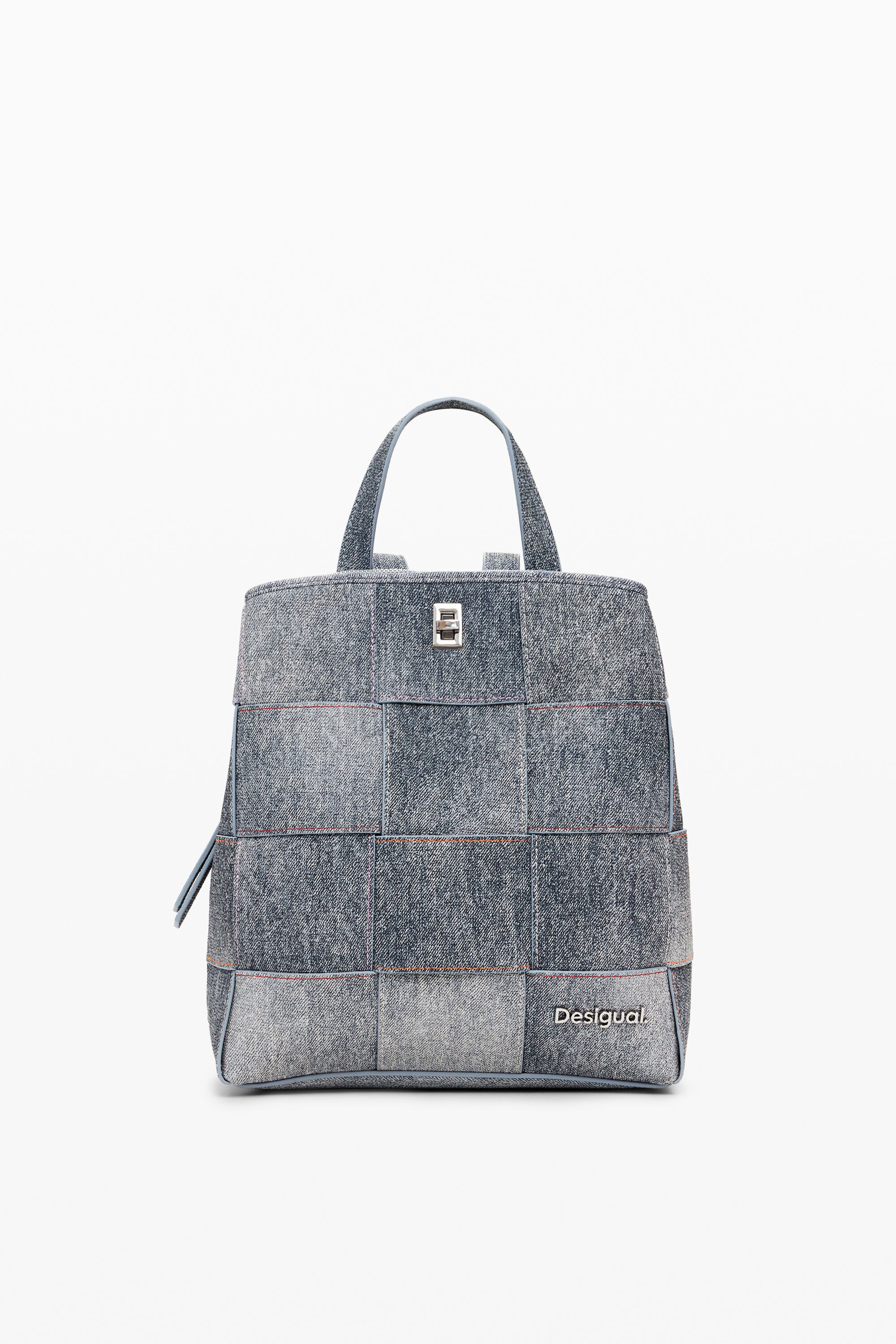 Desigual Braided Backpack M In Blue
