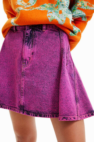Maitrepierre acid-wash skater mini skirt | Desigual